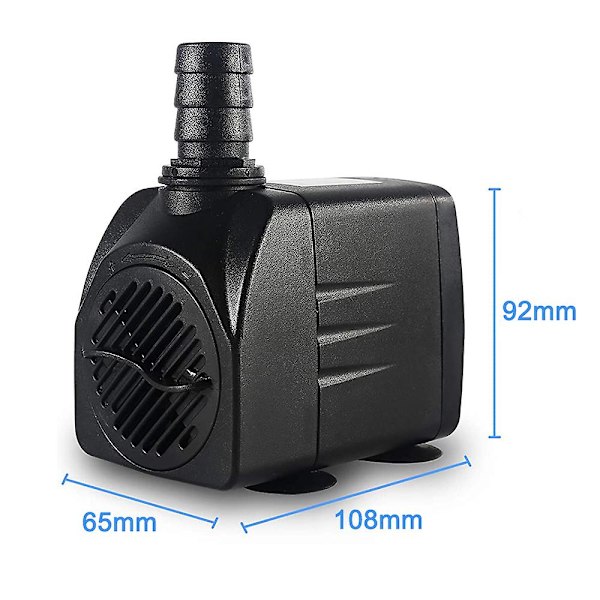Dykpumpe, springvandspumpe med 4 sugekopper, 3 dyser EU Plug  45W