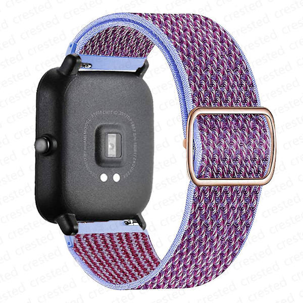 20mm/22mm band för Amazfit Gts 4//2/2e/3/gts2 Mini/gtr 4/3/ pro/gtr2/47mm/stratos Nylon Elastiskt watch Amazfit bipsband Lilac 22mm