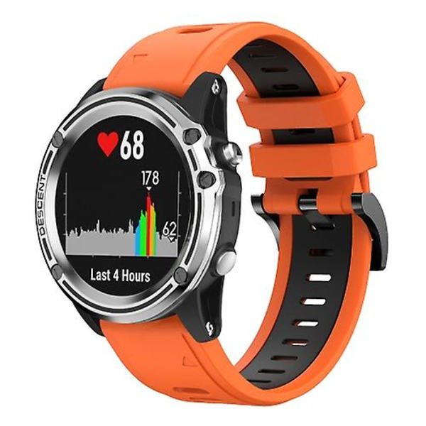 Garmin Quatix 5 22 mm:n kaksiväriseen urheilu- watch Orange-Black