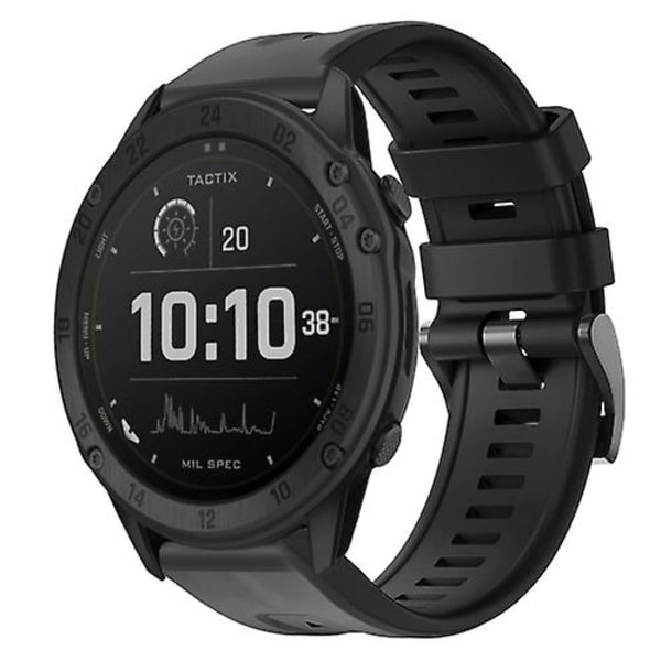 For Garmin Tactix Delta metallspenne ensfarget silikonklokkerem Black