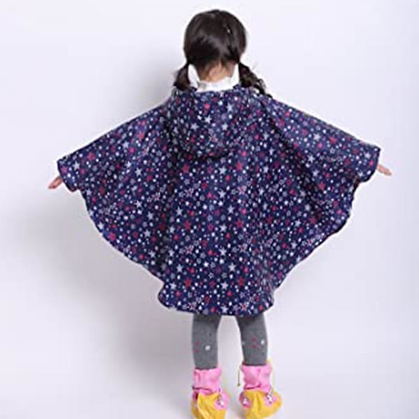 Lätt regnponcho för barn, vattentät ytterkläder regnrock Blue L