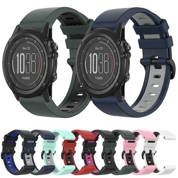 Garmin Fenix ​​3 Hr 26 mm:n silikoni- watch ranneke Black-Blue