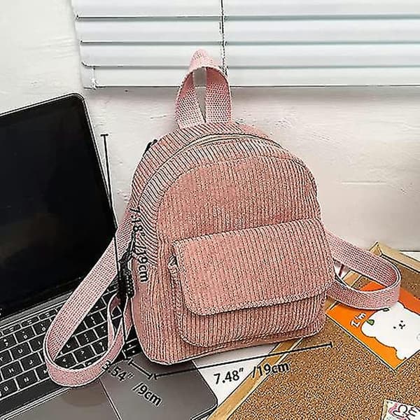 2 st Kvinnors Mini Ryggsäck Sladd Student Flickor Bokväskor Retro Resväskor (d-8d) pink