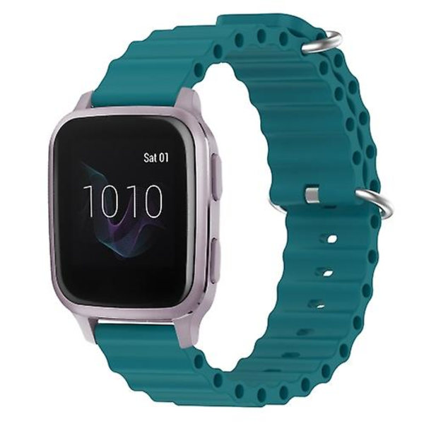 För Garmin Venu Sq 20 mm Ocean Style Silikon Solid Color Watch Band Green