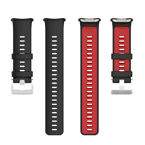 Til Polar Vantage V2 tofarvet silikoneurrem Black Red