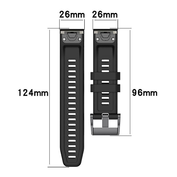 Til Garmin Fenix ​​6x 26mm Silikone Sport Pure Color Watch Band White