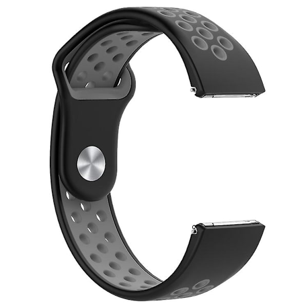 For Fitbit Versa tofarget silikonklokkerem Black - Grey