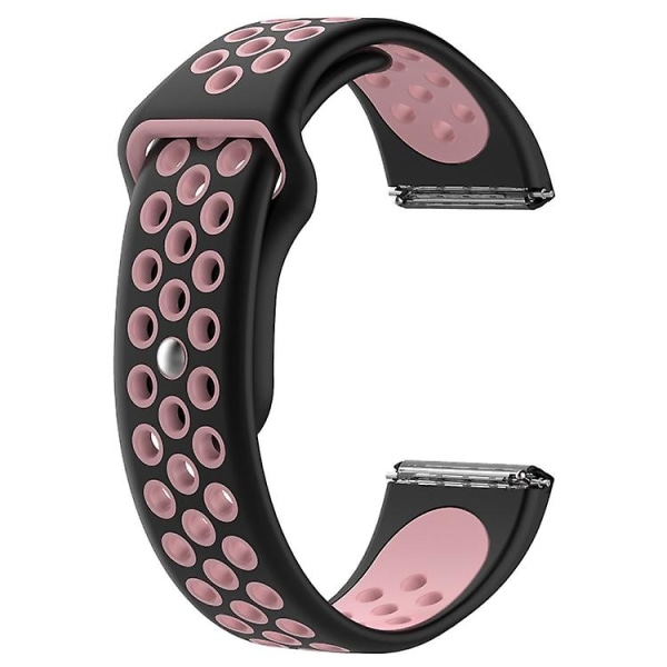 For Fitbit Versa tofarget silikonklokkerem Black - Pink