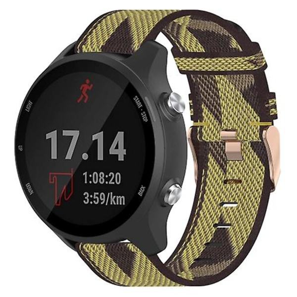 Til Garmin Forerunner 245 Music 20mm Nylon Woven Watch Band Yellow