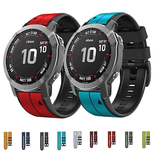 För Garmin Instinct 22 mm silikon watch i två färger Black-Red