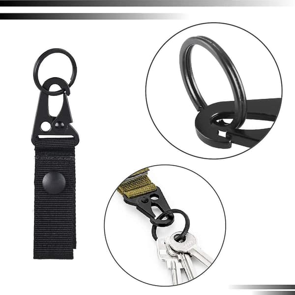 4 stk taktisk bælte nøgleholder bælteclips webbing spænde strop bælte nøglering nøglering krog