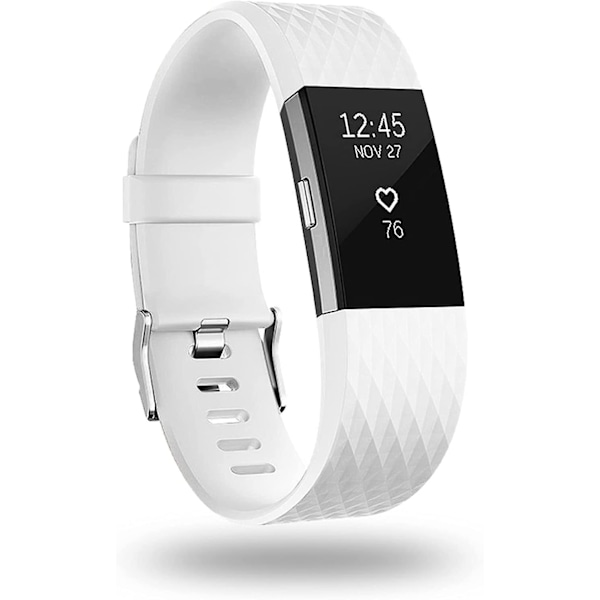 Udskiftningsbånd, der er kompatible med Fitbit Charge 2, Classic & Special Edition justerbare sportsarmbånd white Small