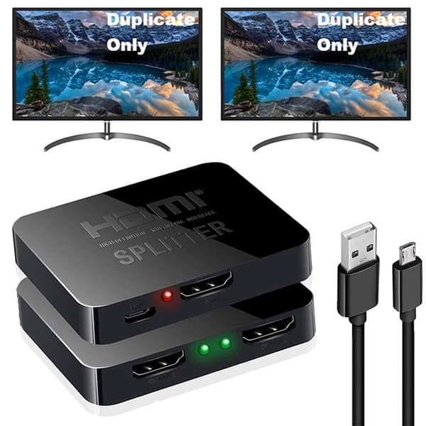 1 in 2 ut 4k HDMI-splitteradapter Stöder 4K 30HZ Full HD 1080P 3D-visning för dubbla bildskärmar Dubbel spegling