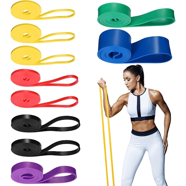 10 stycken Träningsband för Kvinnor Män Tungt Lyftassistans Träningshjälp för Träning Fysioterapi Form Multicolor