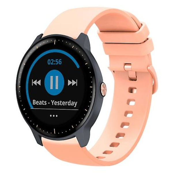 För Garmin Vivoactive3 Music 20mm Solid Color Soft Silikon Watch Band Pink