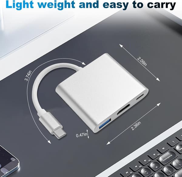 USB C til HDMI Adapter 4K HD Konverter til TV Projektor