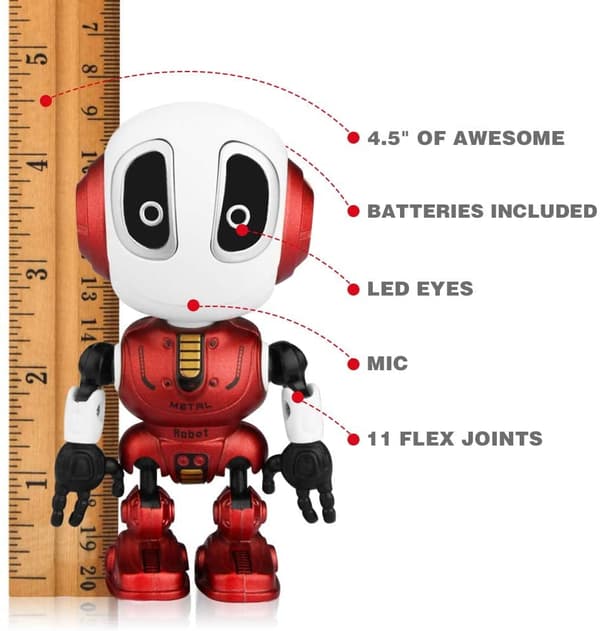 Talande robotleksak - Mini interaktiv inspelningsrobot för barn Röd