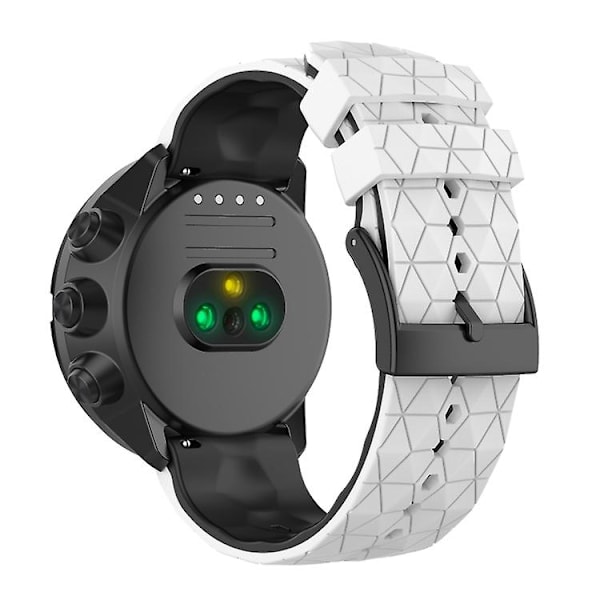 For Suunto 9 tofarget silikonklokkerem White Black