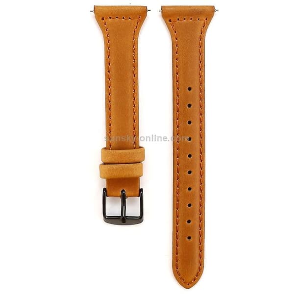 For Fitbit Versa Crazy Horse Texture klokkerem i ekte skinn Light Brown