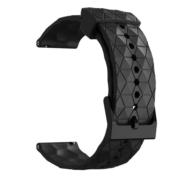 Til Garmin Forerunner 158 20 mm fodboldmønster ensfarvet silikoneurrem Black