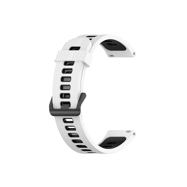Rem til Garmin Venu 2 Plus 20Mm Vertikalt Mønster To-Farvet Silikone Urrem Hvid-Sort