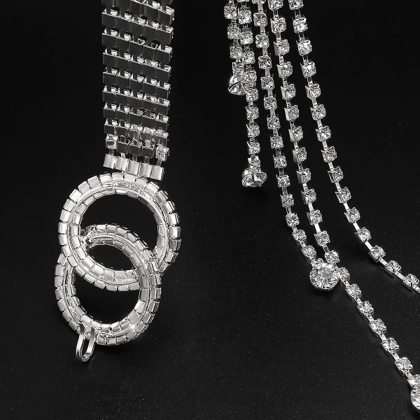 Krystal taljekæde til kvinder Rhinestone kædebælter O-ring kæde gave