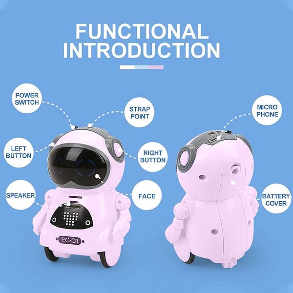 Fickrobot RC Robot Talking Interactive Dialogue Voice Recognitions Record Singing Dancing Pink