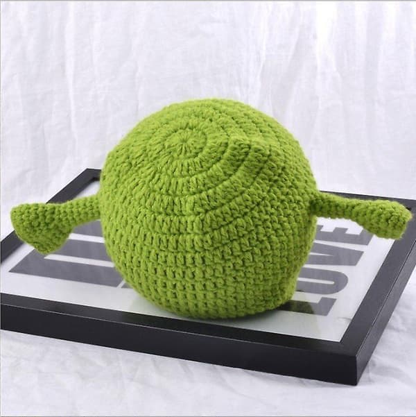 Unisex Vinter Stickad Mössa Cosplay Dome Mössa Shrek För Kvinnor Män