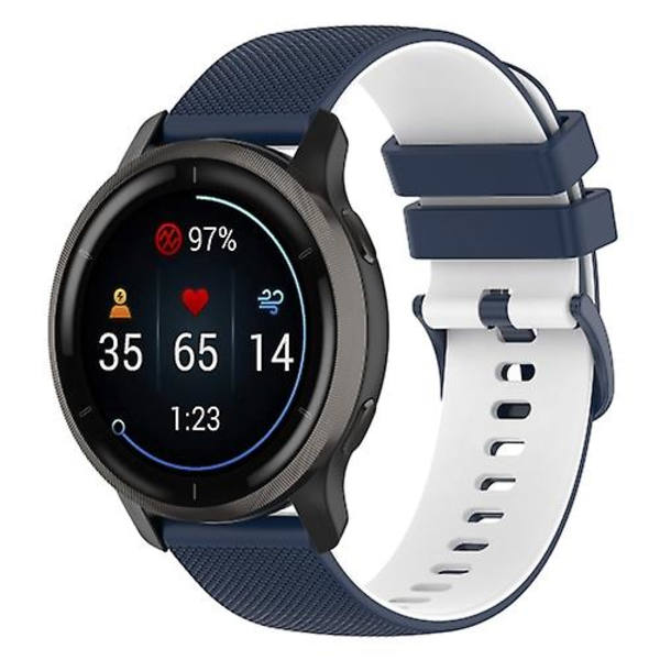 För Suunto 5 Peak Small Pläd Texture Tvåfärgad watch Navy Blue White