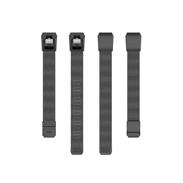 For Fitbit Alta / Alta Hr / Ace Watch Button Mesh Metal Replacement Strap Watchrem Black