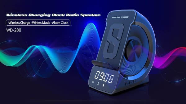 Väckarklocka Trådlös Laddning Bluetooth Högtalare Klocka Alarm Cloc