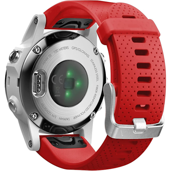 Udskiftningsrem til Fenix ​​5s Plus/fenix 6s Pro/fenix 7s/d2 Delta S Smartwatch (sølvspænde-mørkeblå) Red