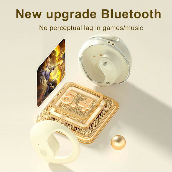 Ekte trådløse Bluetooth-ørepropper IPX5 Vanntett støydempende trådløse Bluetooth-ørepropper for Android/iOS Beige
