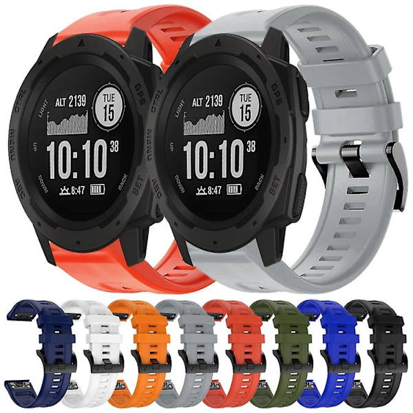 Til Garmin Instinct metalspænde ensfarvet silikoneurrem Midnight Blue