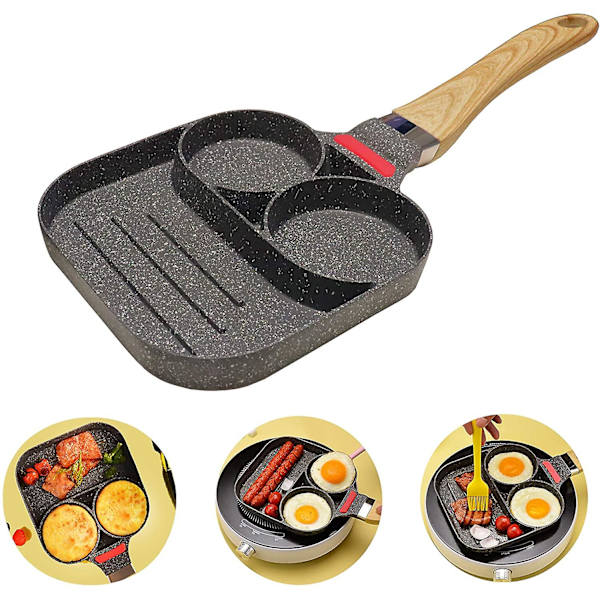 Æggegryde, Morgenmad Pandekagepande Æggepande med 2 huller, non-stick spejlæg