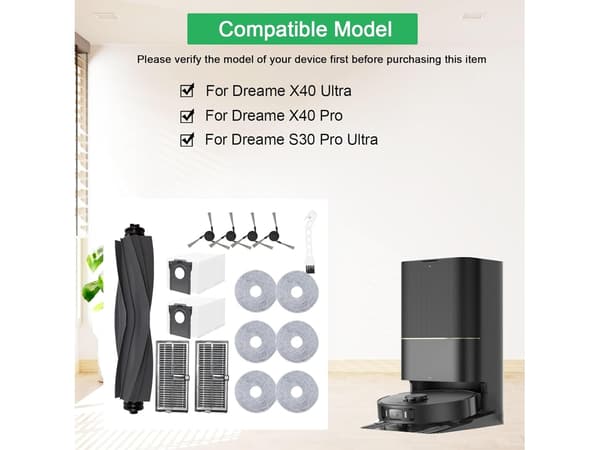 Tilbehørssett for Dreame X40 Ultra Complete / X40 Robotstøvsuger
