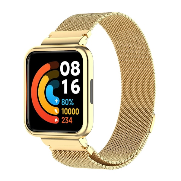 Metallrem med klokkeinnfatning for Xiaomi Redmi Watch 2 Lite Gold