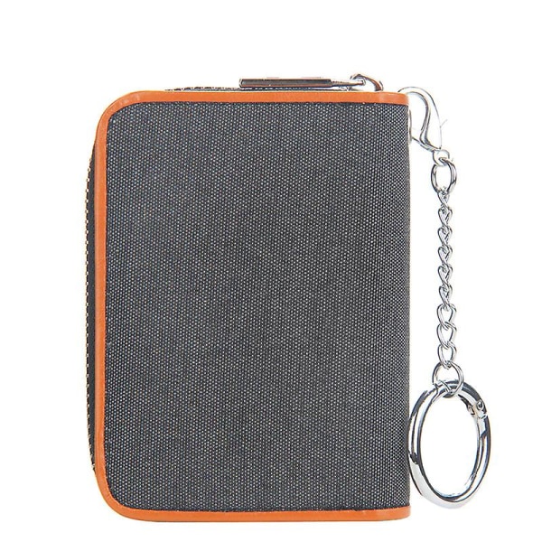 Kreditkort Pung Lynlås Kort Etuier Holder Til Mænd Kvinder Rfid Blocking Key Chain Black