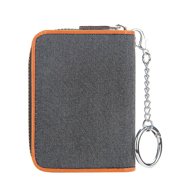 Kreditkort Pung Lynlås Kort Etuier Holder Til Mænd Kvinder Rfid Blocking Key Chain Grey