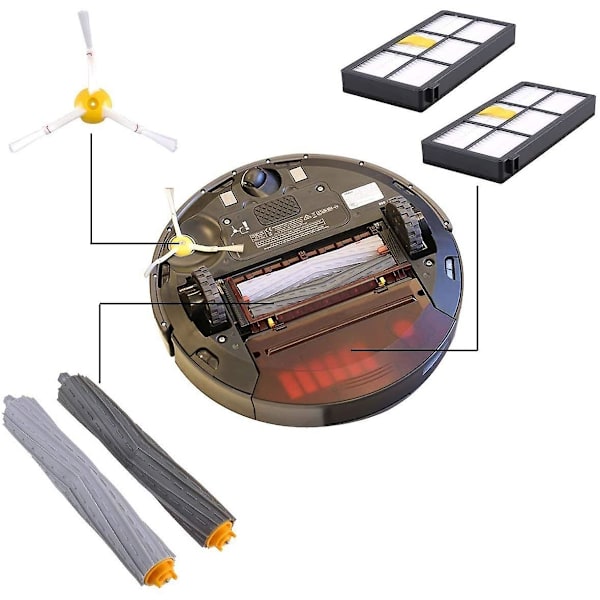 Reservedeler for børster som er kompatible med Irobot Roomba Series 800 860 870 880 890 Og 900 960 980 - Pakke med 14 stk.