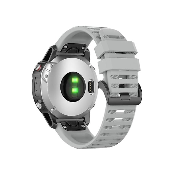 Til Garmin Fenix ​​6 22mm Quick Release Official Texture Armbåndsurrem med plastikknap Grey