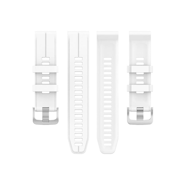 Rem for Garmin Approach S60 22 mm hvit ensfarget silikonklokke