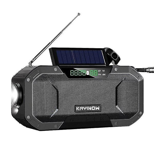 Nyaste bekväma Bluetooth-kompatibla högtalare Nöd sol handvev väderradio Powerbank laddare blixtljus