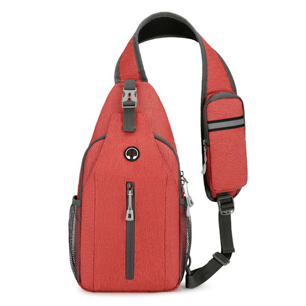 Men's simple multifunctional messenger bag red