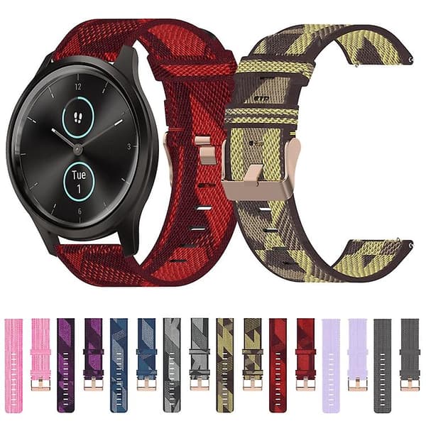 Til Garmin Vivomove Style 20 mm nylonvævet urrem Grey