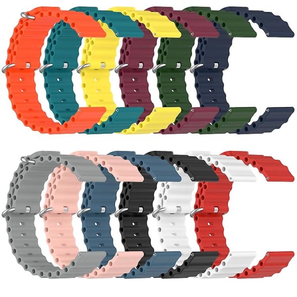 För Garmin Approach S40 20mm Ocean Style Silicone Solid Color Watch Band Green