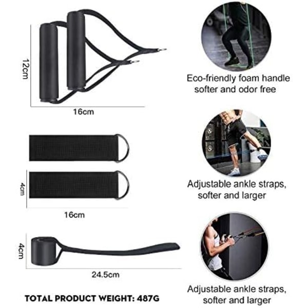 Træningsfitness-sæt Fitness Rpe Stræk Wrkut Fitness-sæt Bdybuilding Elastisk Træk Rpe Fuldt Bdy Talje Arm Ben Styrketræning Lp fr