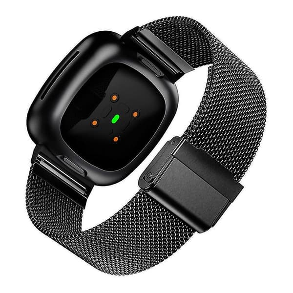For Fitbit Versa 4 / Sense 2 Universal Metal Rustfritt stål Spenne Watch Band Black