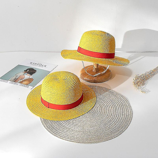 Luffy Straw Hat One Piece Cosplay Cap Anime Sun Beach Hatut Halloween Performance -asu