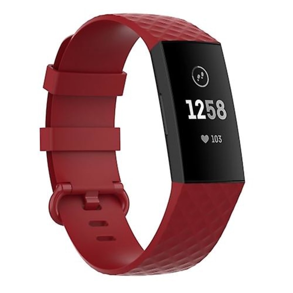 Färgspänne Tpu Watch för Fitbit Charge 4 / Charge 3 Se Red